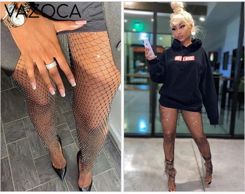 Sparkle Diamante Fishnet Trouser