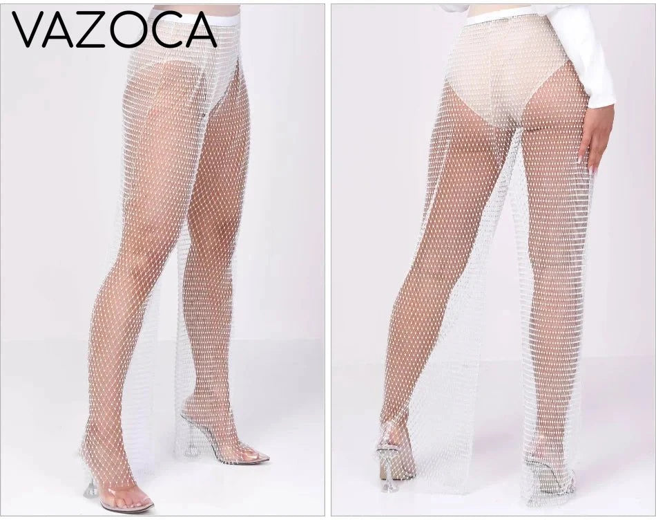 Sparkle Diamante Fishnet Trouser