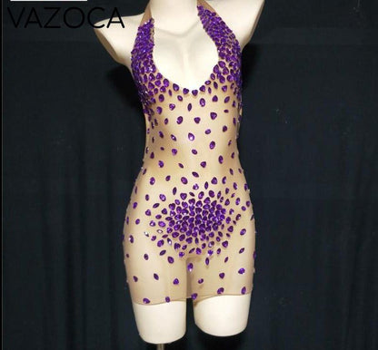 Sparkly Rhinestone Mesh Dress