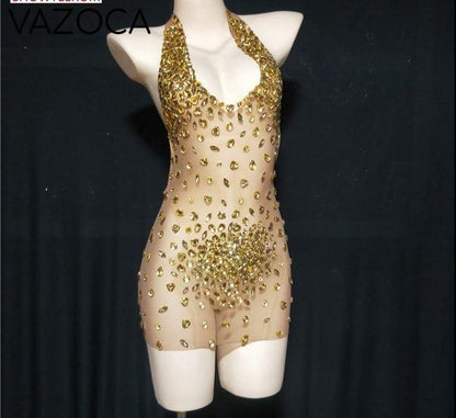 Sparkly Rhinestone Mesh Dress
