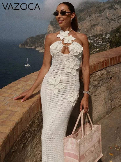 Speechless Floral Crochet Maxi Dress