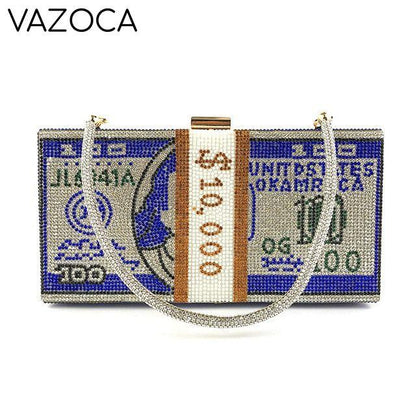 Stack Of Cash Clutch Bag Blue