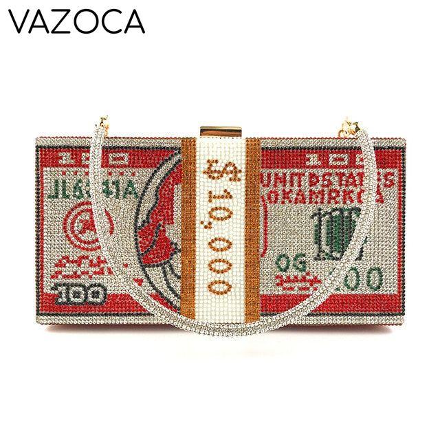 Stack Of Cash Clutch Bag Red