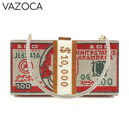 Stack Of Cash Clutch Bag Red