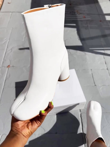 Split Toe Tabi Chunky Heel Boots