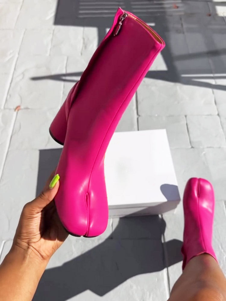 Split Toe Tabi Chunky Heel Boots