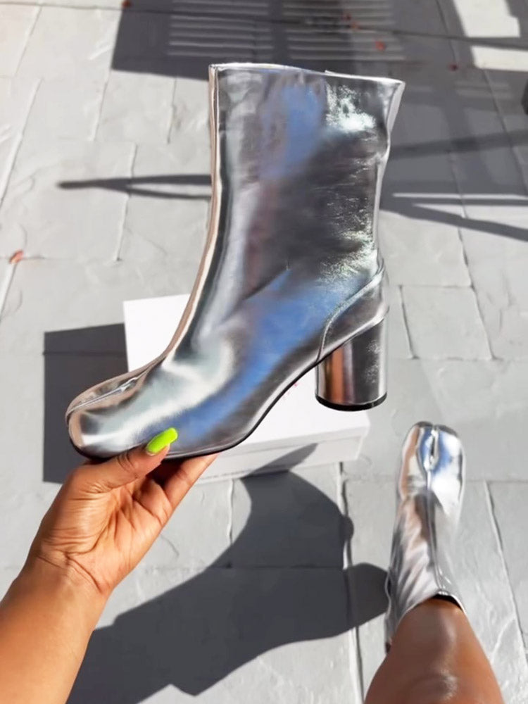 Split Toe Tabi Chunky Heel Boots