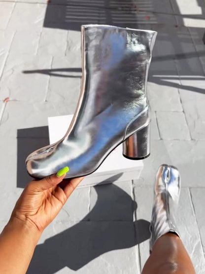 Split Toe Tabi Chunky Heel Boots