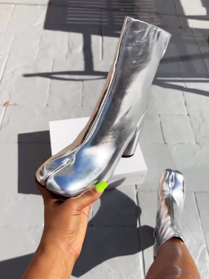 Split Toe Tabi Chunky Heel Boots