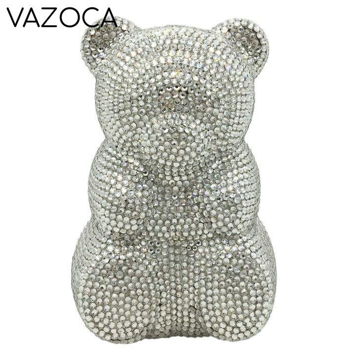 Teddy Bear Crystal Clutch Handbag