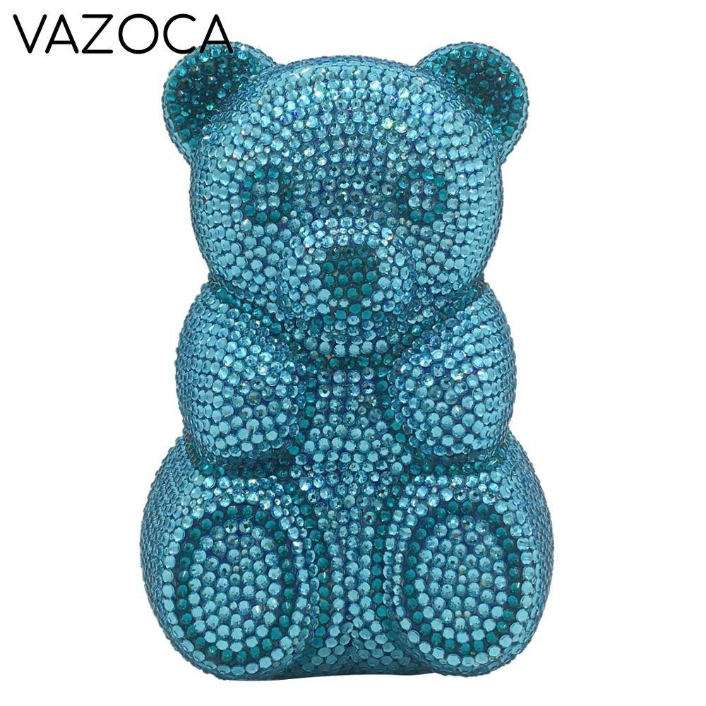 Teddy Bear Crystal Clutch Handbag