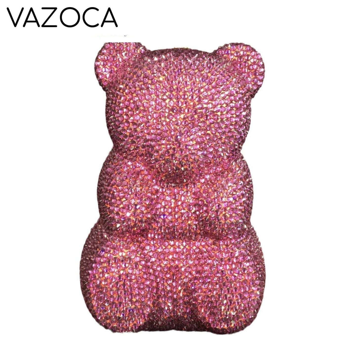 Teddy Bear Crystal Clutch Handbag