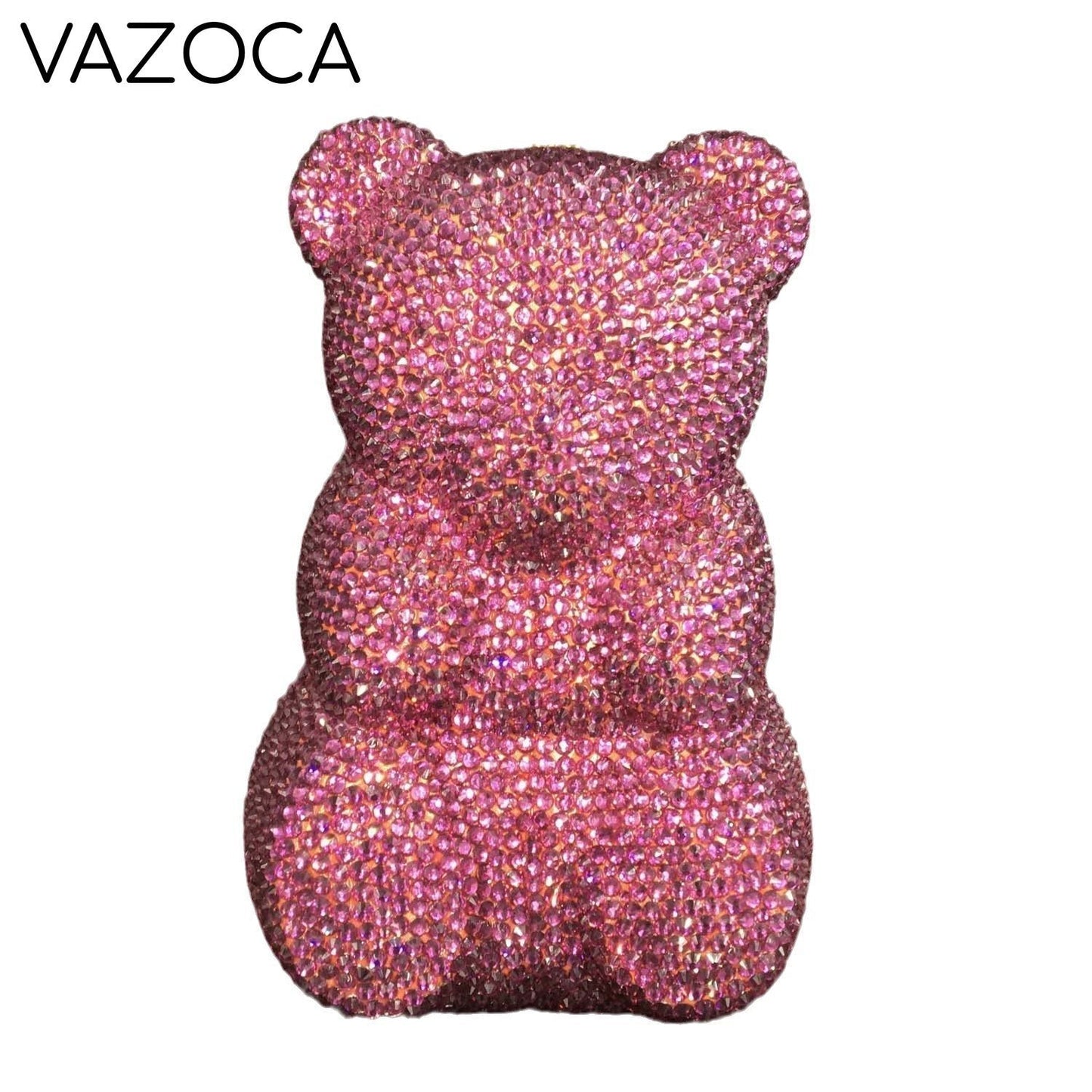 Teddy Bear Crystal Clutch Handbag