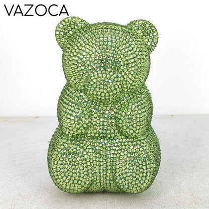 Teddy Bear Crystal Clutch Handbag
