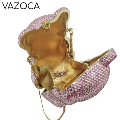 Teddy Bear Crystal Clutch Handbag