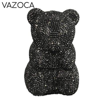 Teddy Bear Crystal Clutch Handbag
