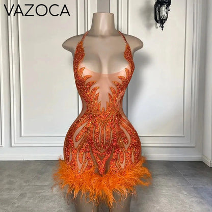The One Crystal Feather Mini Dress Same as pic