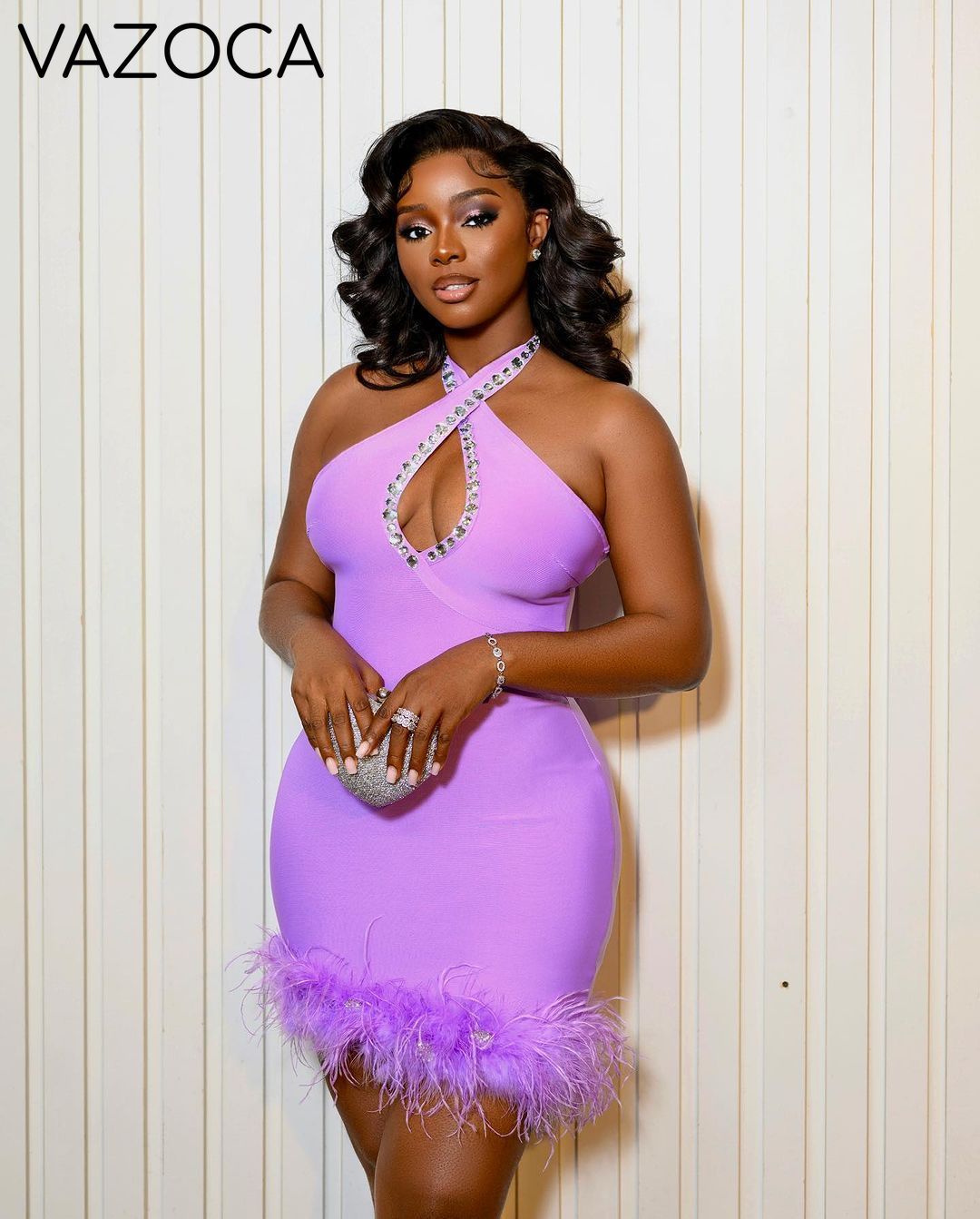 Tia Feather Bandage Mini Dress