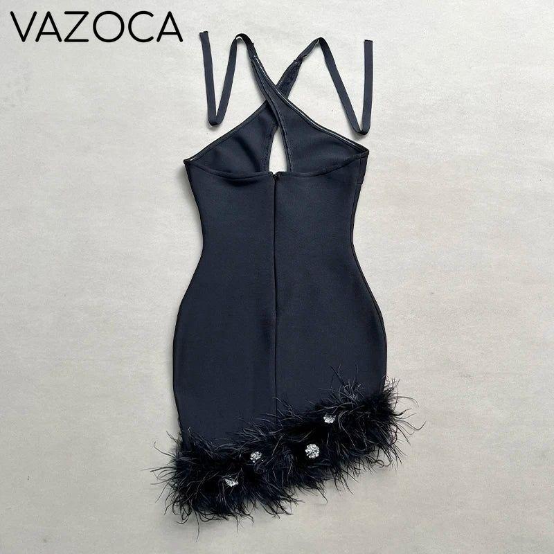 Tia Feather Bandage Mini Dress