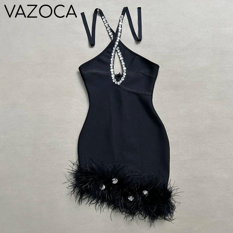 Tia Feather Bandage Mini Dress
