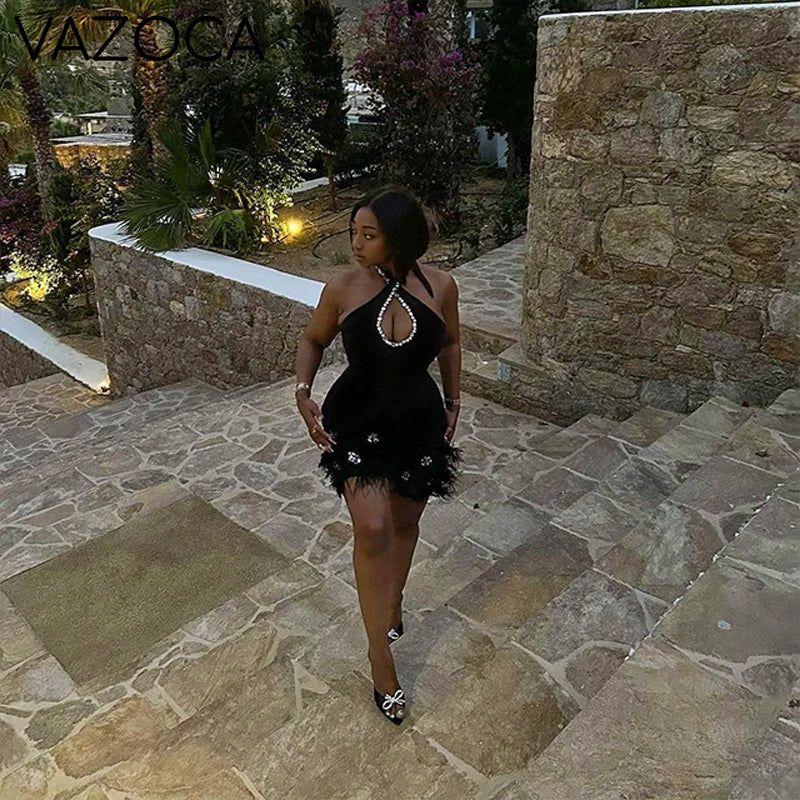 Tia Feather Bandage Mini Dress