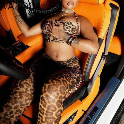 Tia Leopard Pants Set