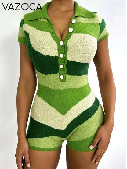 Tiffaney Knit Romper green