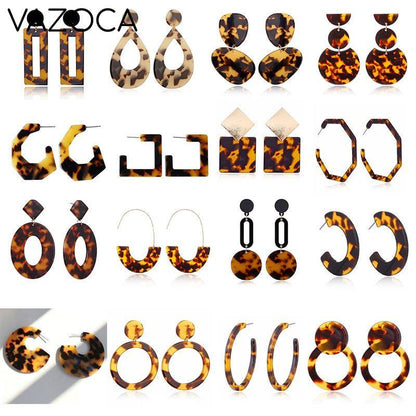 Tortoise Leopard Print Earrings