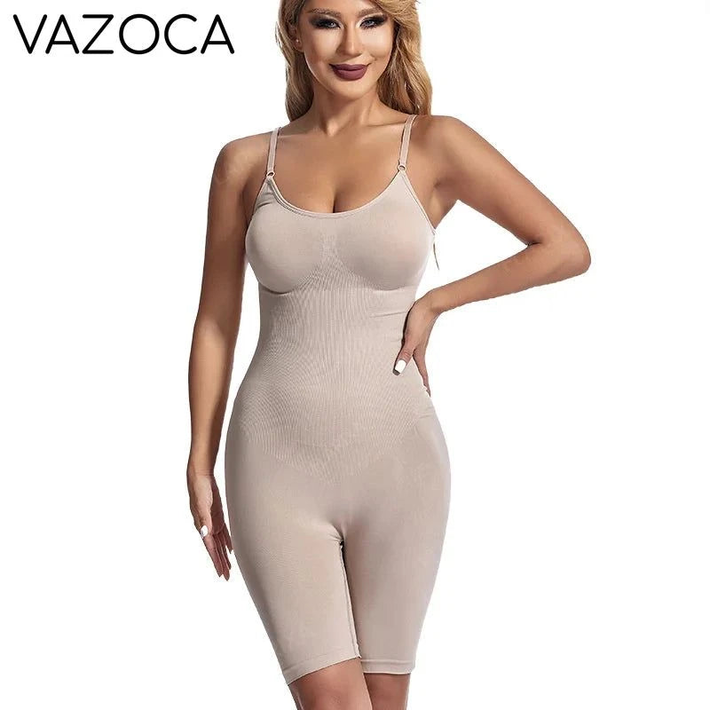 Tummy Control Shapewear Romper Beige