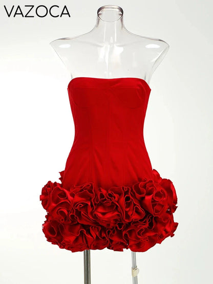 Twilight Ruffle Mini Dress Red