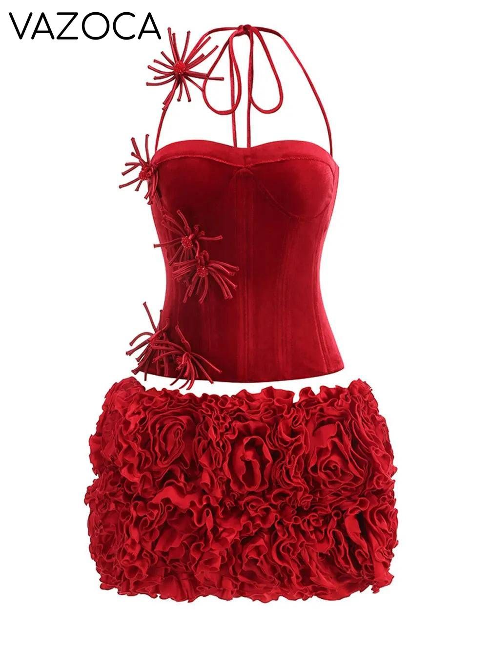 Twilight Velvet Mini Skirt Set