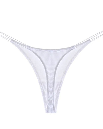 Female Breathable Double Strapes One-piece Thong White