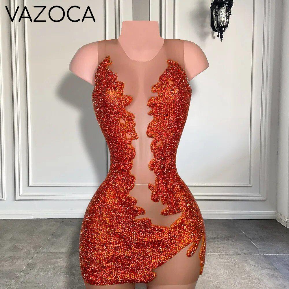 Unique Rhinestone Mini Dress