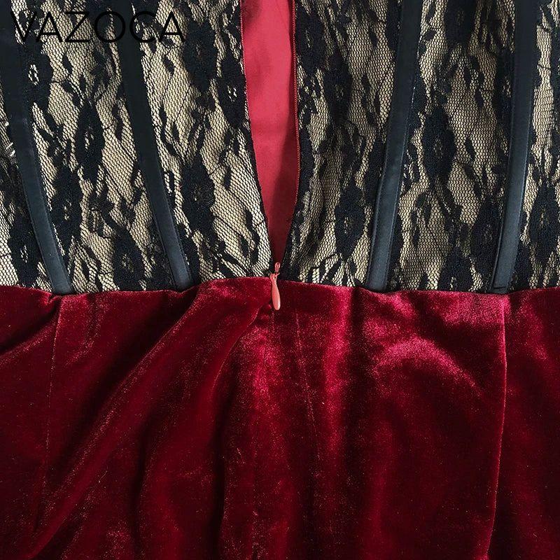 Velvet Lace Cocktail Dress