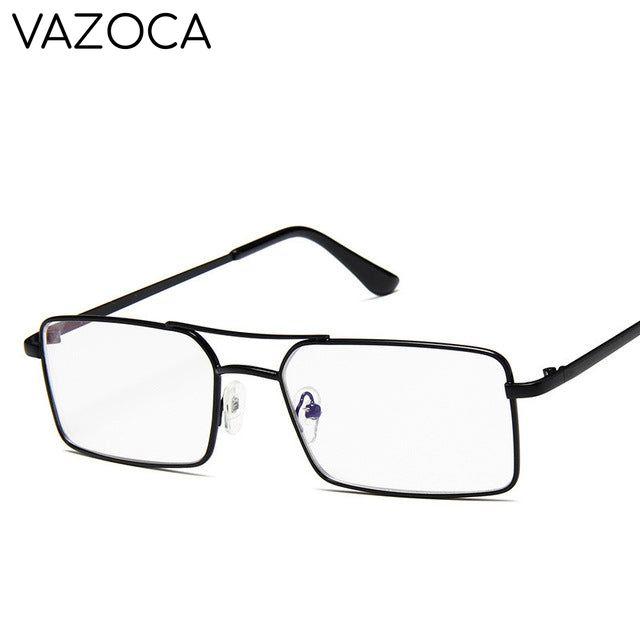 Vintage Narrow Rectangle Sunglasses Black Clear
