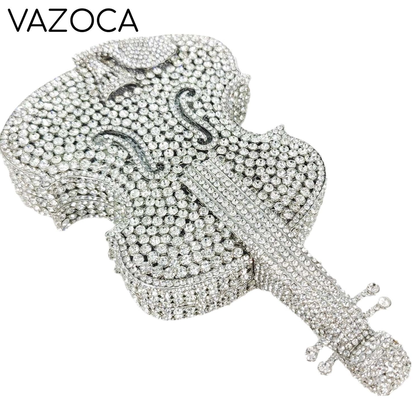 Violin Crystal Clutch Handbag