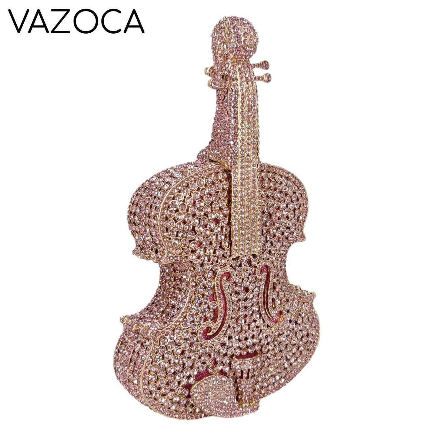 Violin Crystal Clutch Handbag
