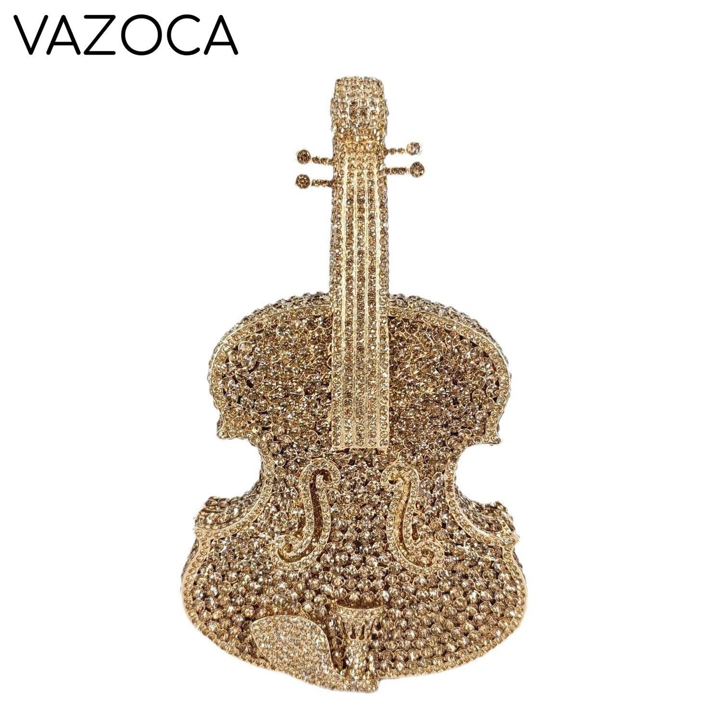 Violin Crystal Clutch Handbag