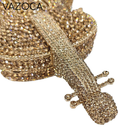 Violin Crystal Clutch Handbag
