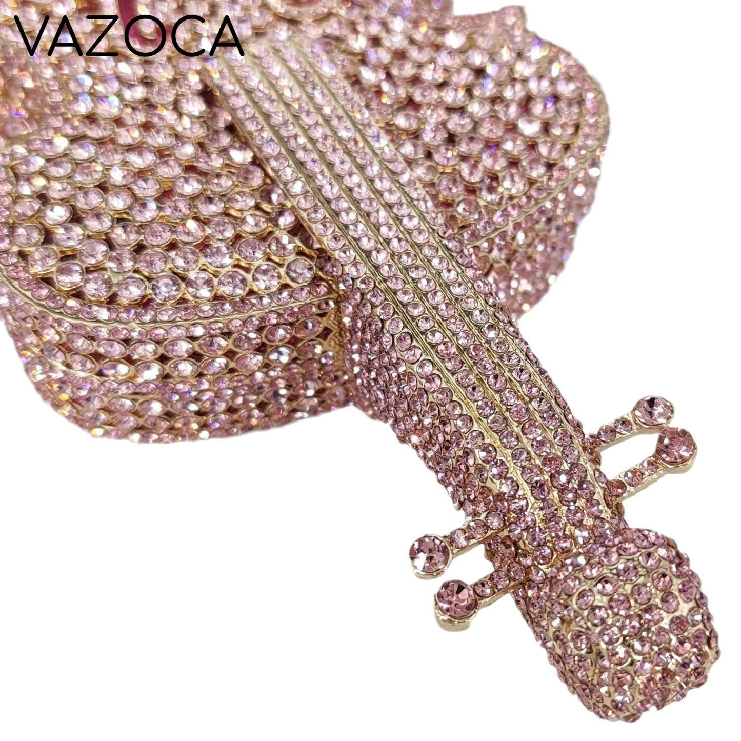 Violin Crystal Clutch Handbag