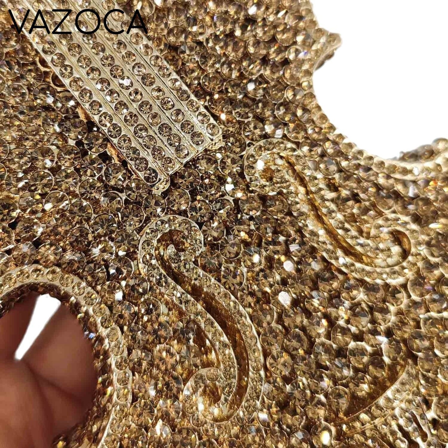 Violin Crystal Clutch Handbag