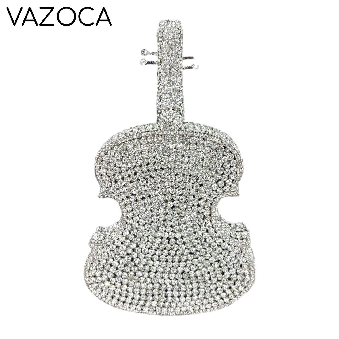 Violin Crystal Clutch Handbag