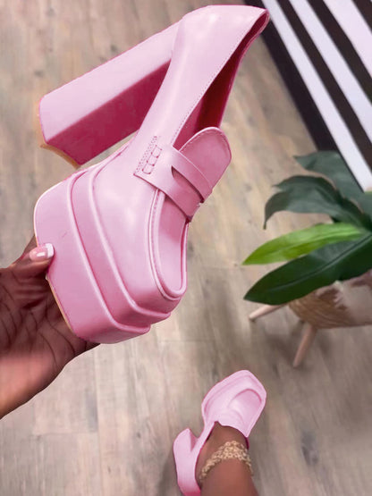 Leather Platform Loafers