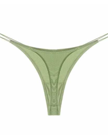 Female Breathable Double Strapes One-piece Thong