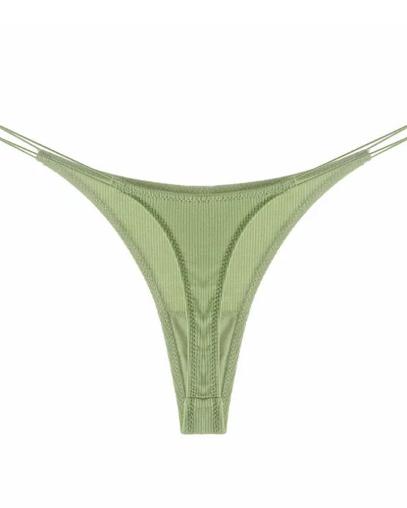 Female Breathable Double Strapes One-piece Thong Olive