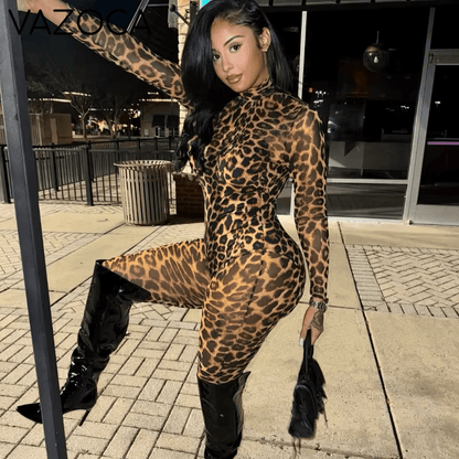 Fierce Mesh Leopard Jumpsuit