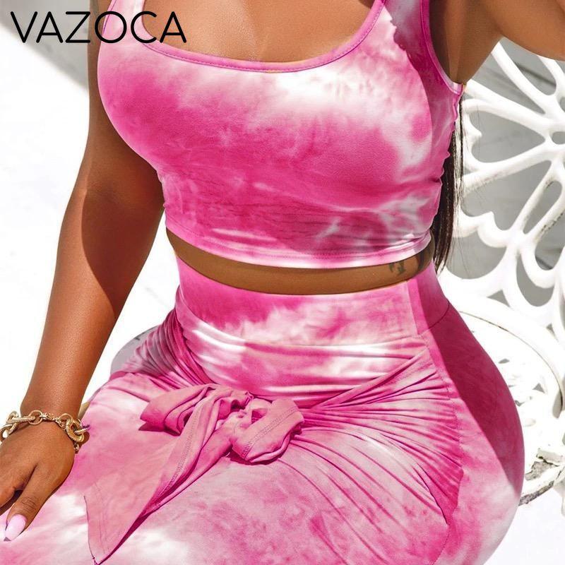 Summer Tie Dye High Waist Suit