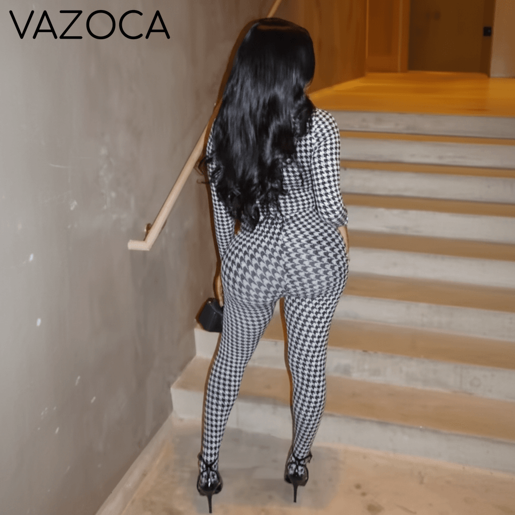 Houndstooth Statement Jumpsuit