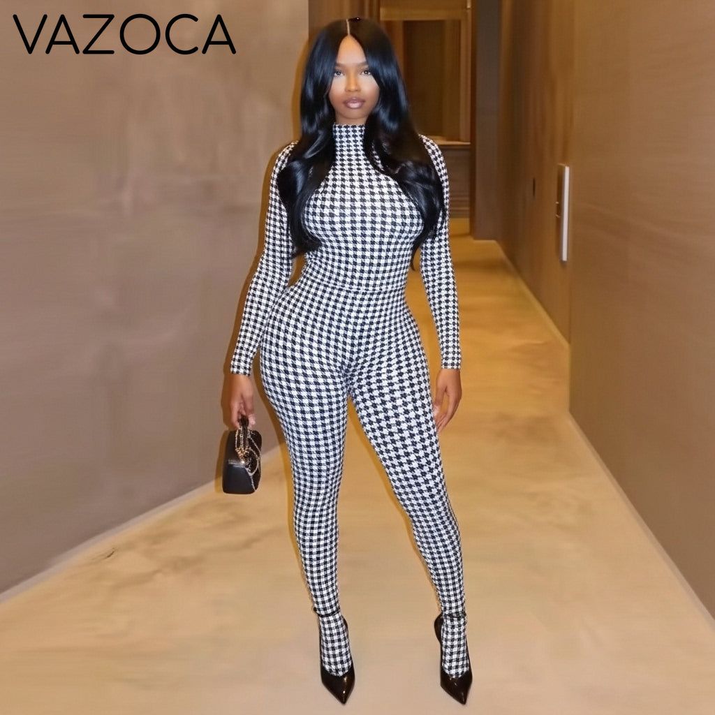 Houndstooth Statement Jumpsuit