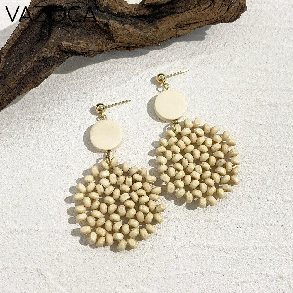 Woven Raffia Dangle Earrings